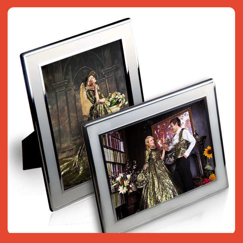 □可定 制logo金属欧式婚纱照相框相架摆台挂墙情侣照片,淘宝优惠券,粉丝福利购,淘宝优惠卷