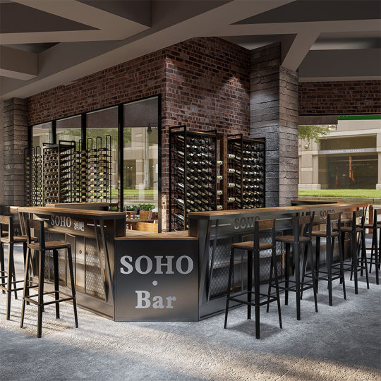 Industrieller Stil, Bar, Kaffeebar, Theke, Eisen, Retro-Restaurant, Hotel, kreative Ecke, Kassierer, Rezeption, Shop