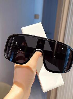 韩版春夏季连身片太阳眼镜女大脸防风骑行眼镜男潮反光运动护目滑