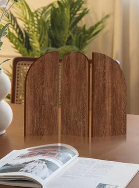 《木纹》中古风面桌屏风装饰摆件SN09139复古玄餐关摆画桌厅茶摆
