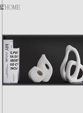 现代轻奢黑白抽象艺术摆件家居客厅酒柜电视柜办公室桌面软装饰品