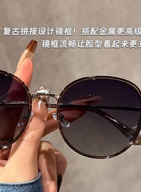 2025新款棕茶方圆框太阳眼镜女款高级感近视可配度数开车偏光太阳