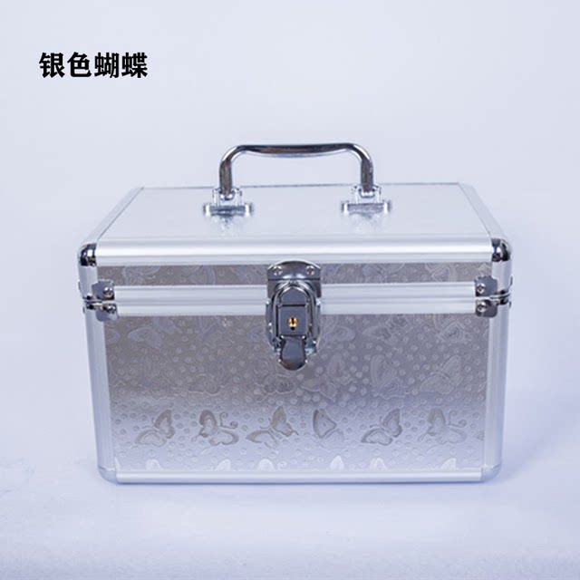 双层铝合金化妆箱采耳工具箱美容美发美甲工具箱收纳箱足疗技师箱