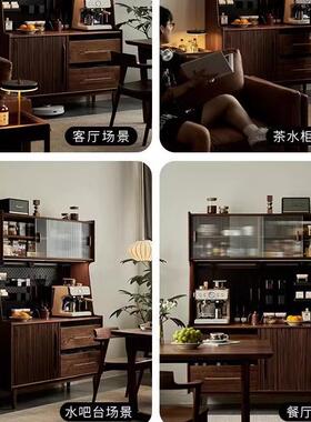 北欧实木餐边柜家用客厅靠墙一体茶水柜高柜餐厅简约置物收纳柜