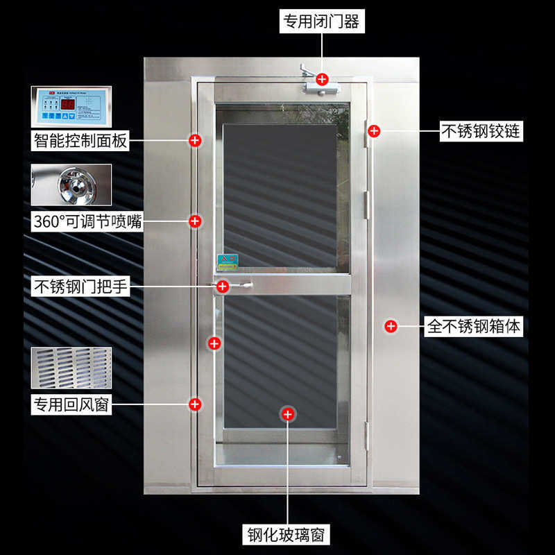 单人双吹304不锈钢风淋室 GMP车间净化通道智能语音彩钢板货淋室,淘宝优惠券,粉丝福利购,淘宝优惠卷
