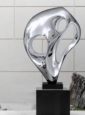 创意抽象落地大摆件客厅玄关办公室树脂电镀摆设装饰品家居工艺品