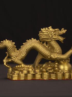 厂龙012家黄铜财龙件聚宝摆盆龙青客厅盛世聚宝招开业乔迁风水工