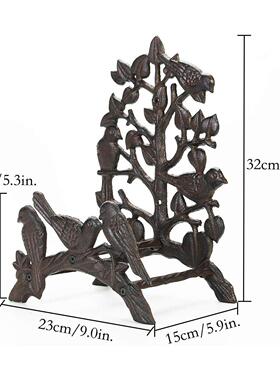 简约铸铁复古铁艺六鸟三鸟水管架壁挂收纳架园艺架类庭院家居铁制