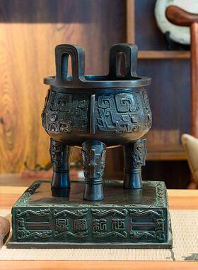 青铜官方定盛千秋饰品铜工艺品家居商务礼品古玩覆古古鼎铜鼎