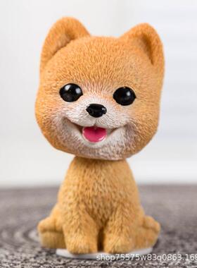 创意摇汽车摆件烘狗蛋糕装饰软0374头焙萌可爱摇头狗