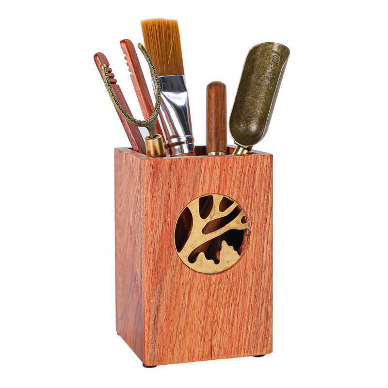 复古黑檀花梨实木功夫茶具五君子茶道配件茶道桶养壶笔茶夹茶勺,淘宝优惠券,粉丝福利购,淘宝优惠卷