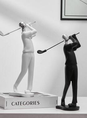 室运动人物健身高尔公夫艺术摆客厅高件档轻SHBA1537奢酒办柜电视