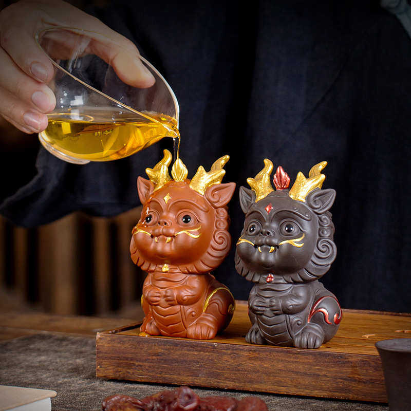 新品创意紫砂茶宠精致可爱穷奇小神兽茶桌功夫茶具配件装饰摆件,淘宝优惠券,粉丝福利购,淘宝优惠卷