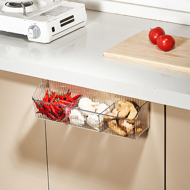 Cabinet hanging basket storage rack kitchen cabinet door hanging storage box onion ginger garlic seasoning rack hanging box storage basket storage basket