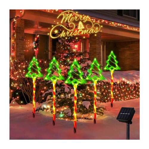 5pc/set solar candy Christmas tree ground tallation decorati - 图3