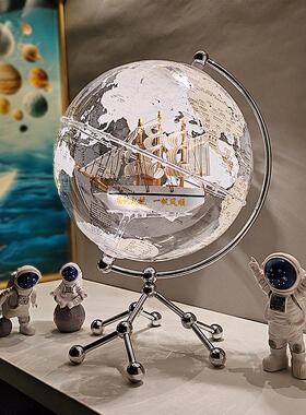 地球仪摆件轻奢高级感小众男孩生日礼物客厅电视柜酒柜玻璃柜装饰