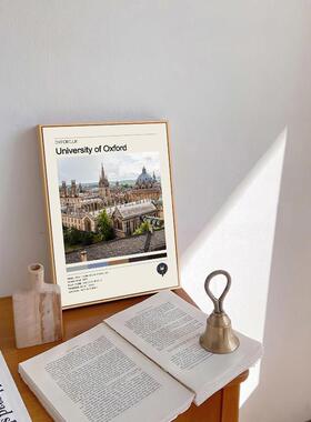 世界名校装饰画学校教室书房教育励志背景墙清华哈佛剑桥大学挂画