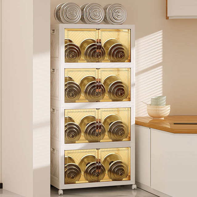 High-end kitchen storage cabinet floor-standing multi-layer storage cabinet storage rack cabinet side cabinet storage multi-functional sorting rack