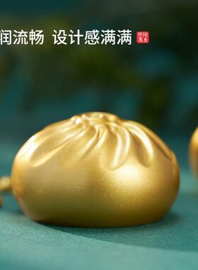 2026黄铜包子创意小摆件包赢包赚生日礼物餐桌茶道仿真桌面装饰