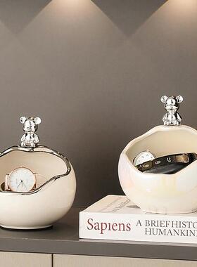 入户门口玄关放钥匙收纳摆件轻奢高档置物架家居鞋柜儿童房装饰品