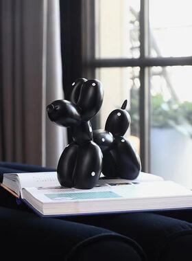 黑白斑点气球狗puppy棋盘格摆件办公桌面家居客厅样板间软装饰品
