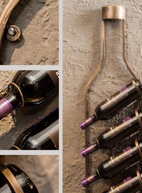 复古红酒架酒架壁挂酒吧饰居餐厅墙上壁loft家创意装装饰墙品葡萄