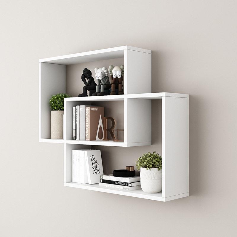 Storage rack wall-mounted bookshelf rack restaurant wall-mounted bedroom storage cabinet shelf load-bearing simple PBG wall approx.