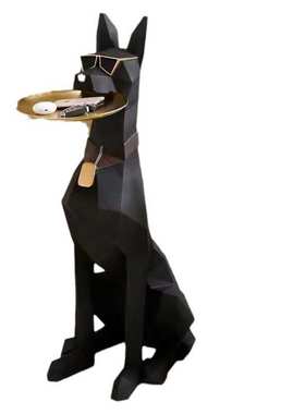 创意落地绅士狗摆件轻奢客厅装饰沙发电视柜家居托盘乔迁新居大型