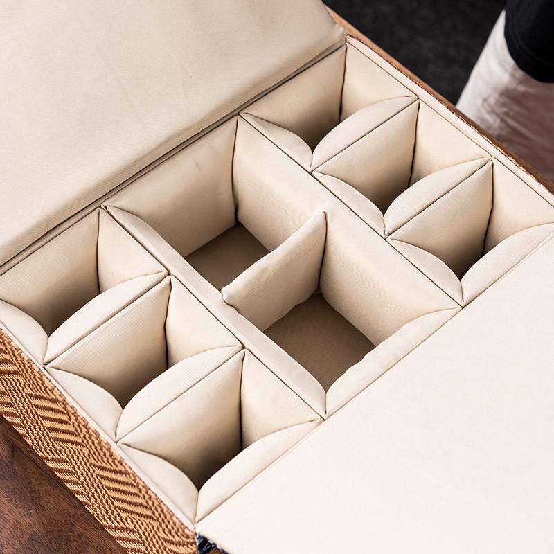 Tea set storage bag cloth bag travel portable tea ceremony thickened portable outdoor camping large capacity rattan fabric bag