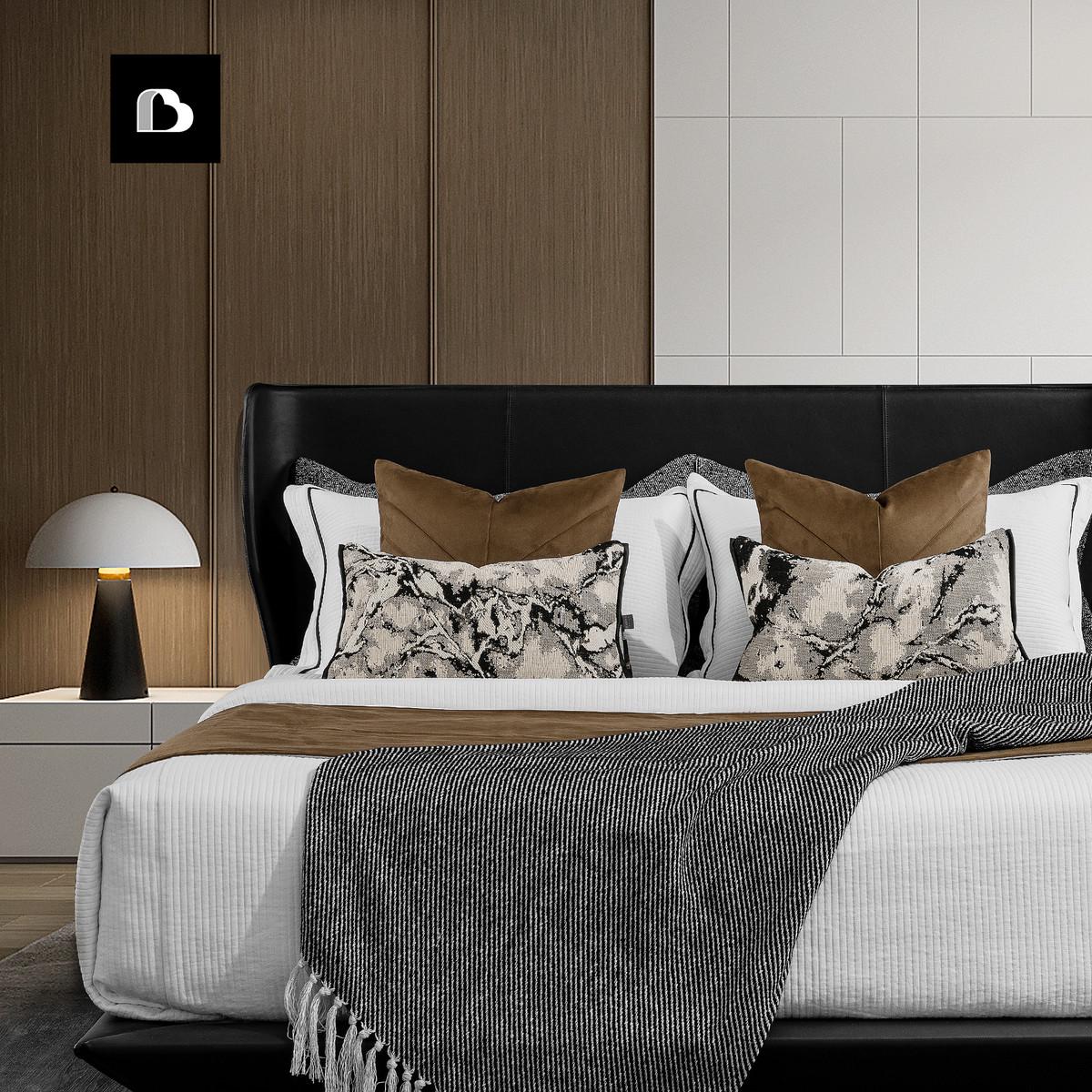 中床极样板房多古风简件套装场品床上用品样板间摆软售楼部 - 图3