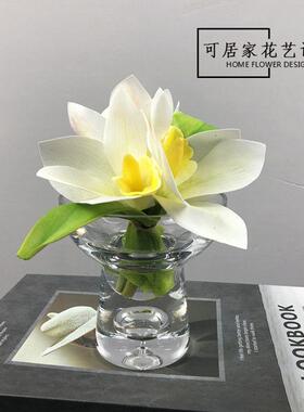北欧现代假水彷真花艺小摆件 样板间家居桌面假花软装饰品蝴蝶兰