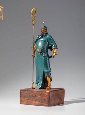 财神关公铜摆饰关羽关二爷铜像神像客厅财位摆件公司店铺开 业礼