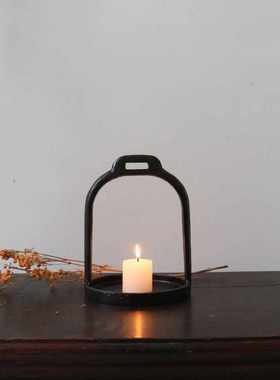 铁艺中式烛台中国风禅意茶道灯茶室民宿摆件复古侘寂风落地烛台灯