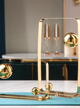 北欧现代轻奢高档金属摆件家居客厅玄关电视柜办公室装饰工艺品厂