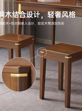实木方凳家用凳子新中式客厅简易可叠放矮凳餐桌凳圆凳收纳高