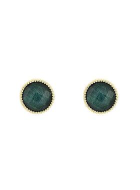 925 Silver Needle Blue Grey Gemstone Earrings Simple Persona