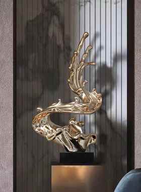 售楼处雕塑摆件现代艺术品树脂酒店大厅样板房玄关办公室客厅摆件