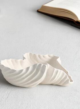 现代简约不规则纹理果盘样板间酒店家居客厅玄关卧室装饰品摆件