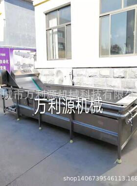 不锈钢链板连续式果蔬气泡清洗机水果头前处理设备杏子清洗机