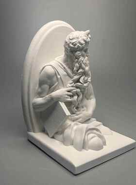 摩西人物雕塑艺术品石膏像扩香石桌面摆件高级小众礼品美术教具