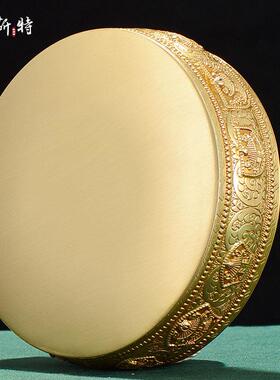 欧斯特 曼扎盘 佛具用品曼茶罗修盘八吉祥铜鎏金光面曼达盘带托盘