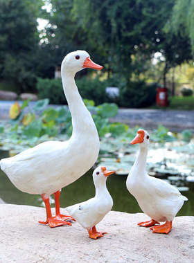 仿真鹅摆件动物模型田园装饰品儿童写真拍摄道具摄影场景大白鹅鸭