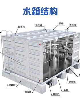 304不锈钢水箱316食品级生活保温水塔储水罐蓄水池地埋消防水箱
