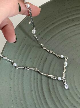 水滴珍珠项链小众高级设计项链