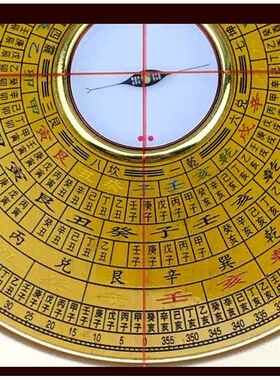 万福堂纯铜罗盘高精度专业三元三合综合铝镁合金随身八卦盘指南针