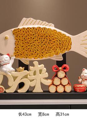 新款入户玄关年财余招猫摆年件店铺开业办公室装饰品乔迁新有居礼