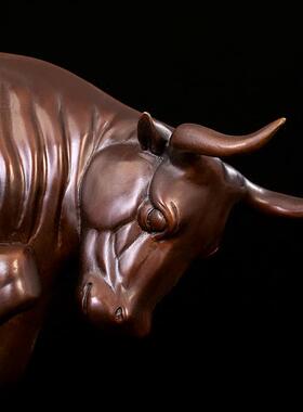 匠泽铜魂 铜牛摆件牛气冲天开拓牛公司开业礼品工艺品家居饰品
