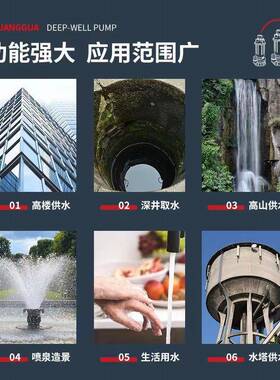 100QJ灌溉不锈钢深井泵380V高扬程深水深井潜水泵家用农用抽水