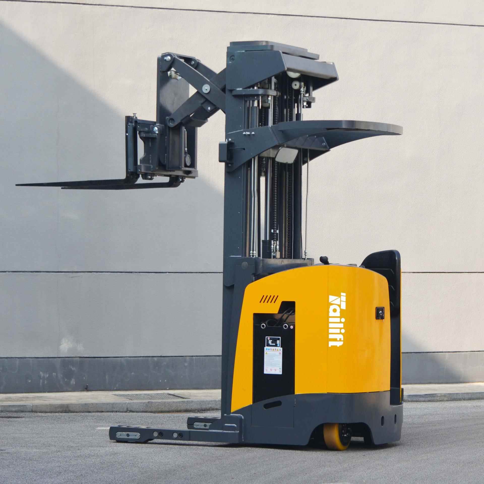 剪刀双前移式电动叉车双层货架用伸缩货叉高位货架仓储设备堆高机 - 图0