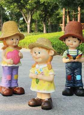 幼儿园商场店门口迎宾人物摆件中秋国庆开业活动装饰道具卡通雕塑